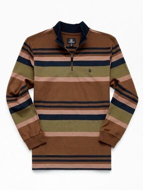 Men's Volcom Forger Stripe Long Sleeve Rugby Shirt Medium